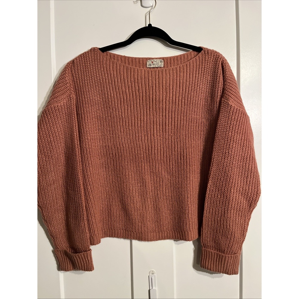 Poof Apparel Women's Pullover Knit Sweater Pink Size Medium